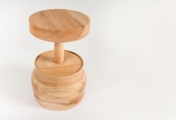 Turned Stool is a minimalist design created by Canada-based designer Jeff Martin Joinery. Conceptually designed as a one legged stool, the Turned Stools are stack laminated and turned in 3 parts to utilize offcuts from larger projects, and to ensure stability. Wedged through tenon joinery. Due to the nature of the turning process, all pieces are unique. (4)
