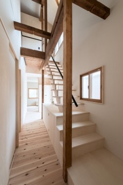 M-House is a minimalist house located in Osaka, Japan, designed by Coil Kazuteru Matumura Architects. The renovation involved the insertion of two rectangular volumes in order to improve light circulation. (10)