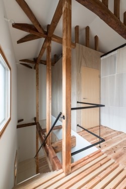 M-House is a minimalist house located in Osaka, Japan, designed by Coil Kazuteru Matumura Architects. The renovation involved the insertion of two rectangular volumes in order to improve light circulation. (12)