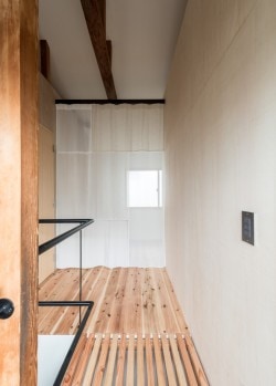 M-House is a minimalist house located in Osaka, Japan, designed by Coil Kazuteru Matumura Architects. The renovation involved the insertion of two rectangular volumes in order to improve light circulation. (13)