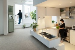 Apartment in Amsterdam is a minimalist house located in Amsterdam, The Netherlands, designed by MAMM. This is a renovation project of a duplex unit in an 85-year-old housing for a family of four. (2)