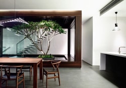 Vertical Court is a minimalist house located in Park, Singapore, designed by HYLA Architects. The project consists of a courtyard on two levels sitting in the center of this semi-detached house. (6)