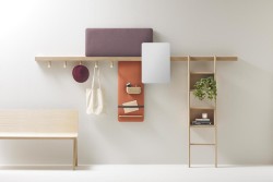Zutik is a minimalist design created by France-based designer Alki. Zutik is a complete system organized along a horizontal solid oak beam. (1)